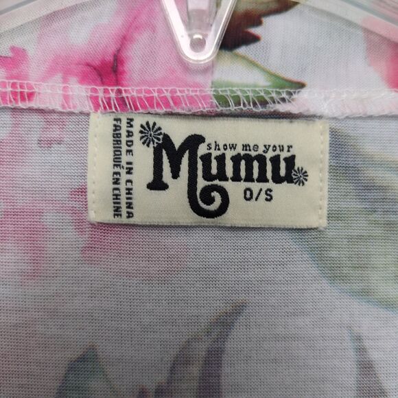 Show Me Your Mumu Kimono Robe One Size Brie Floral Rose White Pink Open Cardigan - Picture 4 of 5